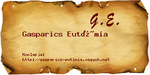Gasparics Eutímia névjegykártya